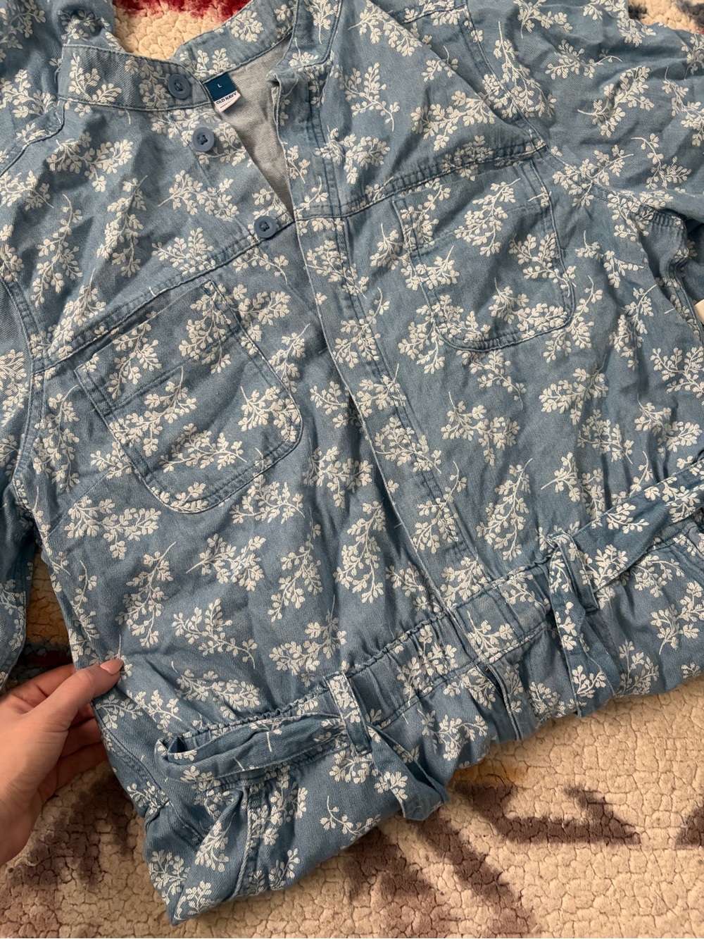 Old Navy Floral Denim Jumpsuit ✨NWT✨